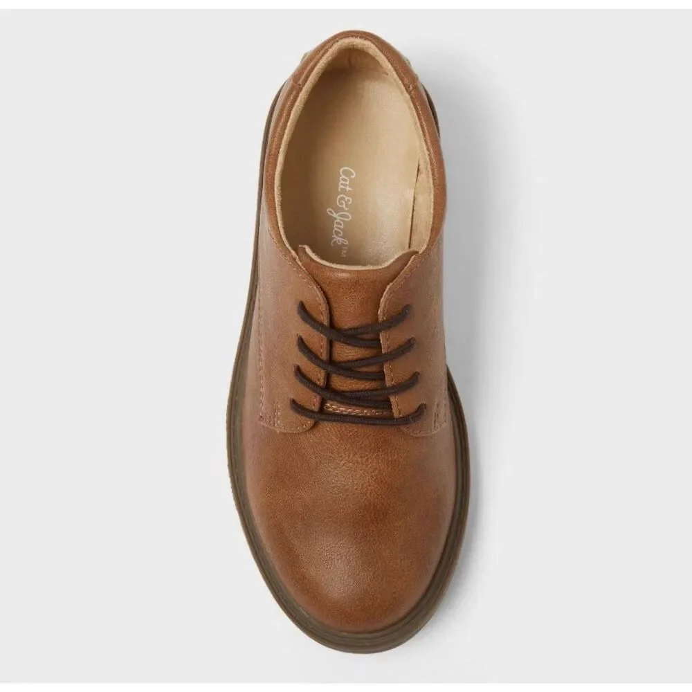 Kids Boys 2 Will Oxford Dress Church Shoes‎ - Cat & Jack NEW Cognac Event